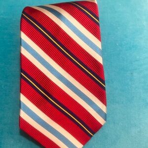 Hickey Freeman Red and Blue Striped Tie